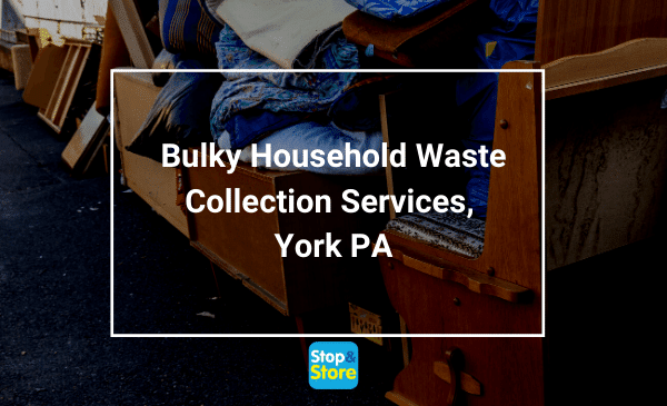 household waste piled up for waste removal and disposal