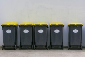 organized rubbish bins