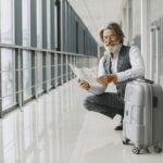 traveler with first aid kit