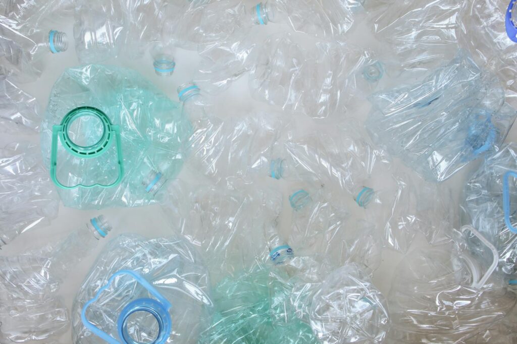 plastic bottles recycling bin